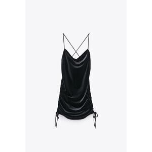 Zara Velvet Draped Mini Dress